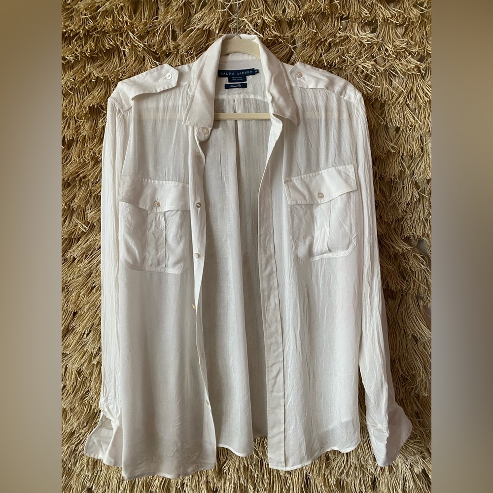 Ralph Lauren Women’s Sheer White Blouse